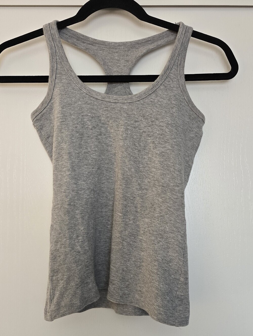 Energie - Grey Ribbed Sleeveless Racerback Tank Top With Built-In Bra